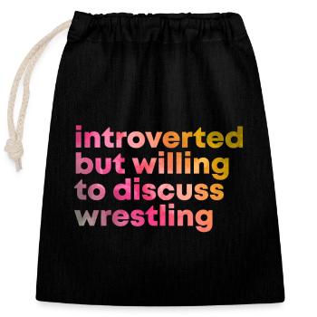 Wrestling - Closable cotton gift bag (25x30cm) - black - Front
