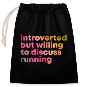 Runner - Closable cotton gift bag (25x30cm) - black - Front