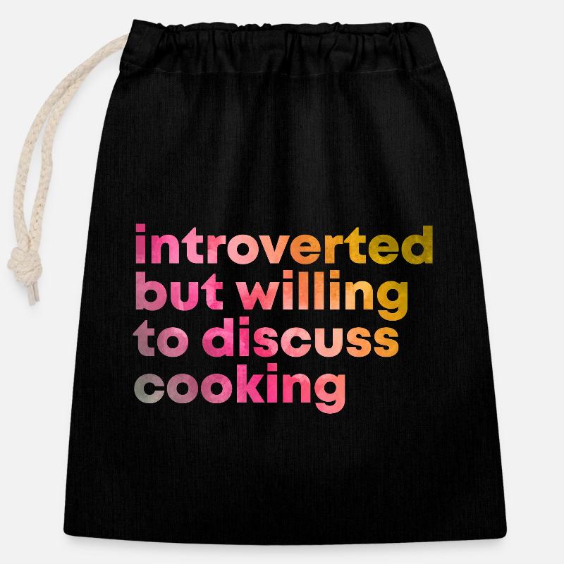 Kochen - Verschließbarer Geschenkbeutel aus Baumwolle (25x30cm) - Schwarz