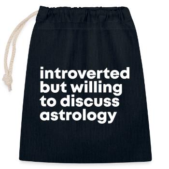 astrologie - Sac cadeau en coton avec cordon (25 x 30 cm) - bleu marine - Devant