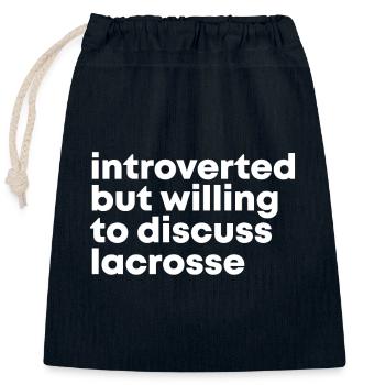 Lacrosse - Closable cotton gift bag (25x30cm) - navy - Front