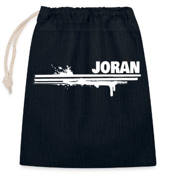Farbklecks Joran - Verschließbarer Geschenkbeutel aus Baumwolle (25x30cm) - Navy - Vorne