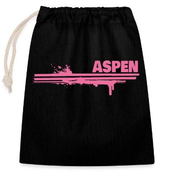 Farbklecks Aspen - Verschließbarer Geschenkbeutel aus Baumwolle (25x30cm) - Schwarz - Vorne