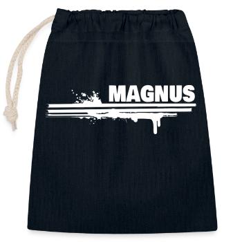 Farbklecks Magnus - Verschließbarer Geschenkbeutel aus Baumwolle (25x30cm) - Navy - Vorne