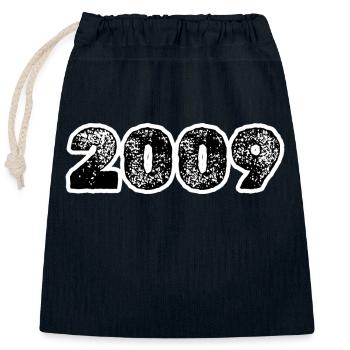2009 - Closable cotton gift bag (25x30cm) - navy - Front