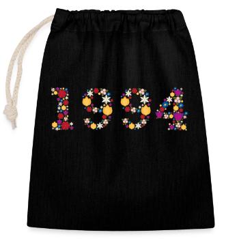Fleurs 1994 - Sac cadeau en coton avec cordon (25 x 30 cm) - noir - Devant