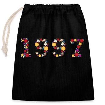 Fleurs 1997 - Sac cadeau en coton avec cordon (25 x 30 cm) - noir - Devant