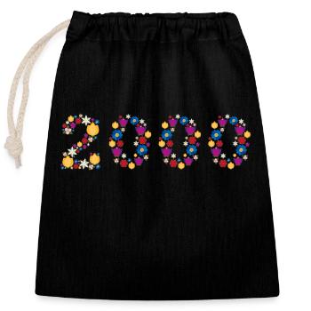 Fleurs 2000 - Sac cadeau en coton avec cordon (25 x 30 cm) - noir - Devant