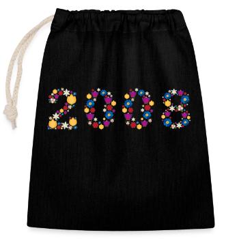 Fleurs 2008 - Sac cadeau en coton avec cordon (25 x 30 cm) - noir - Devant