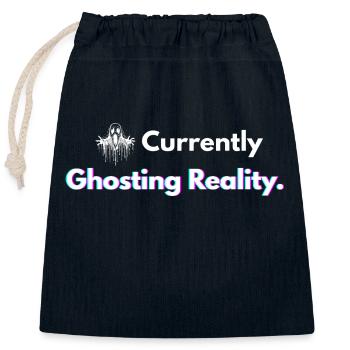 Actuellement en train de fantômer Reality Shirt - Sac cadeau en coton avec cordon (25 x 30 cm) - bleu marine - Devant