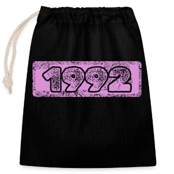 1992 - Closable cotton gift bag (25x30cm) - black - Front