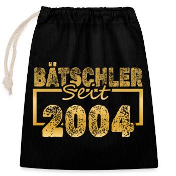 Single 2004 - Closable cotton gift bag (25x30cm) - black - Front