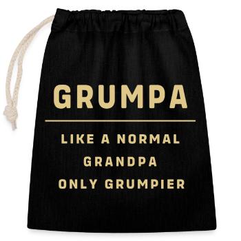Grandpa Grandpa Grandchild Grandpa Grandpa - Closable cotton gift bag (25x30cm) - black - Front