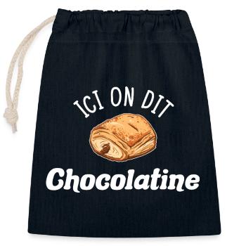 Chocolatine Humour Pain au Chocolat South West - Closable cotton gift bag (25x30cm) - navy - Front