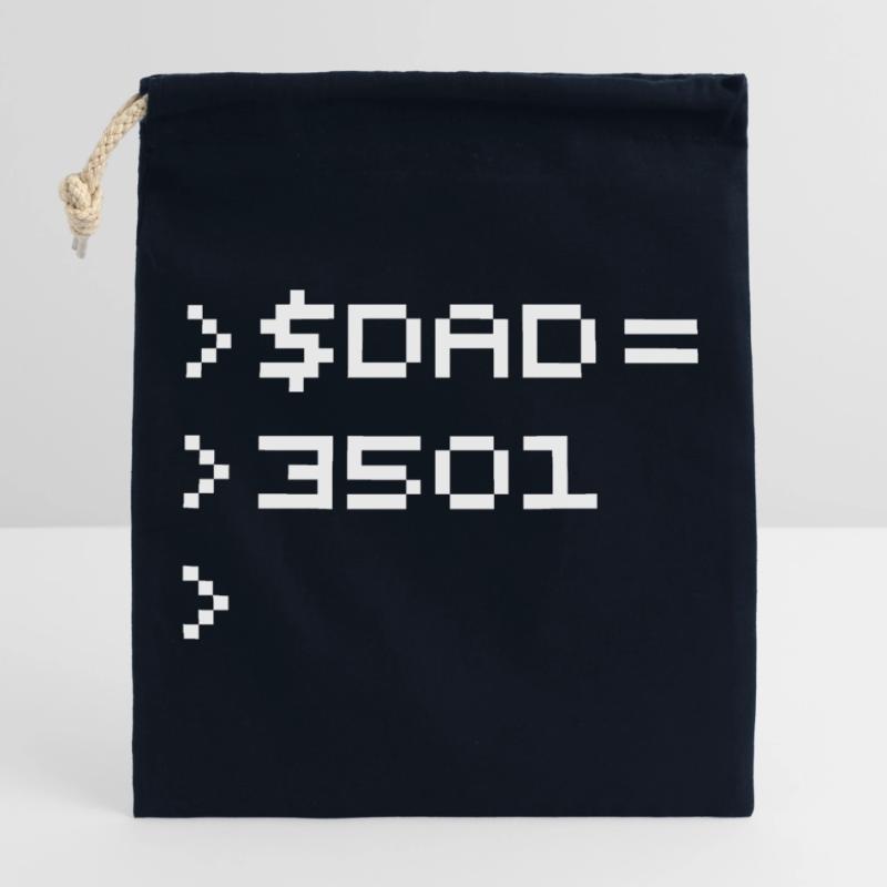 DAD 8-Bit Code Nerd Pixel Terminal Retro Verschließbarer Geschenkbeutel aus Baumwolle (25x30cm)
