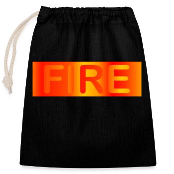 Fire / Feuer - Verschließbarer Geschenkbeutel aus Baumwolle (25x30cm) - Schwarz - Vorne