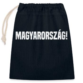 Magyarország Hungary Hungarian Vintage - Closable cotton gift bag (25x30cm) - navy - Front