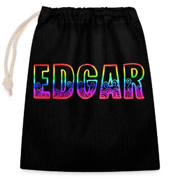 edgar rs arc-en-ciel - Sac cadeau en coton avec cordon (25 x 30 cm) - noir - Devant