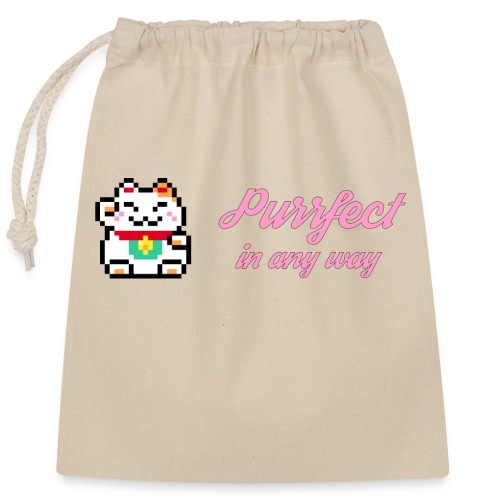 Purrfect in any way (Pink) - Closable cotton gift bag (25x30cm)