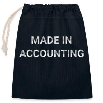 Made In Accounting - Closable cotton gift bag (25x30cm) - navy - Front