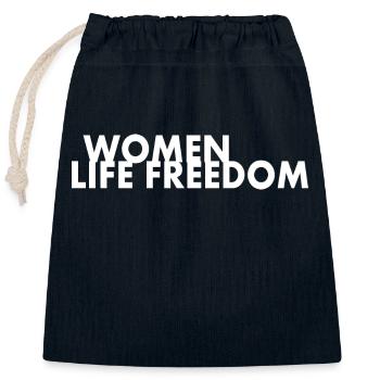 Women life freedom - Sac cadeau en coton avec cordon (25 x 30 cm) - bleu marine - Devant