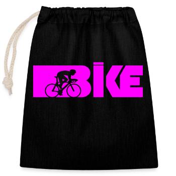 sport cycliste - Sac cadeau en coton avec cordon (25 x 30 cm) - noir - Devant