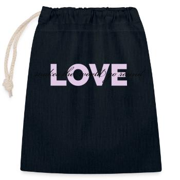 Love - Verschließbarer Geschenkbeutel aus Baumwolle (25x30cm) - Navy - Vorne