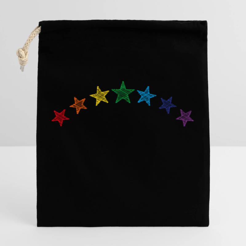 Sterne Regenbogen scribble Verschließbarer Geschenkbeutel aus Baumwolle (25x30cm)