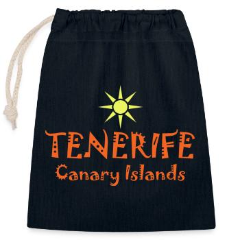Tenerife Canary Islands Sunset Style - Closable cotton gift bag (25x30cm) - navy - Front