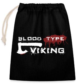 Groupe sanguin Viking, groupe sanguin Viking - Sac cadeau en coton avec cordon (25 x 30 cm) - noir - Devant