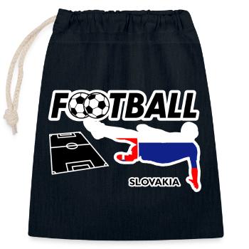 Fußball Fieber Slowakei - Verschließbarer Geschenkbeutel aus Baumwolle (25x30cm) - Navy - Vorne