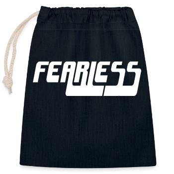Fearless - Closable cotton gift bag (25x30cm) - navy - Front