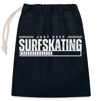Continuez à surfer - Sac cadeau en coton avec cordon (25 x 30 cm) - bleu marine - Devant