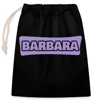 First name Barbara - Closable cotton gift bag (25x30cm) - black - Front