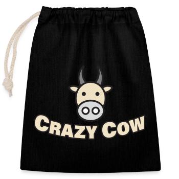 CRAZY COW - Closable cotton gift bag (25x30cm) - black - Front