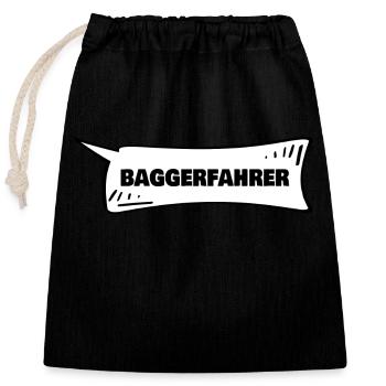Speech bubble excavator driver - Closable cotton gift bag (25x30cm) - black - Front