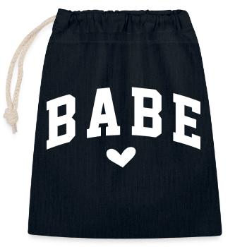 Babe - Closable cotton gift bag (25x30cm) - navy - Front