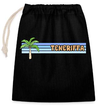 Vacances à Tenerife - Sac cadeau en coton avec cordon (25 x 30 cm) - noir - Devant