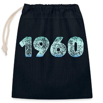 1960 - Verschließbarer Geschenkbeutel aus Baumwolle (25x30cm) - Navy - Vorne