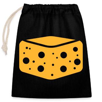 Design inspiré par le fromage artisanal éponge - Sac cadeau en coton avec cordon (25 x 30 cm) - noir - Devant
