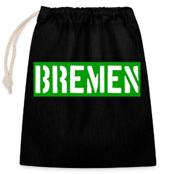 Bremen - Weser - Werder - Hansestadt - Verschließbarer Geschenkbeutel aus Baumwolle (25x30cm) - Schwarz - Vorne