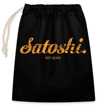 Satoshi Bitcoin Hodl - Closable cotton gift bag (25x30cm) - black - Front