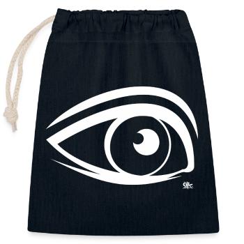 Eye - Closable cotton gift bag (25x30cm) - navy - Front