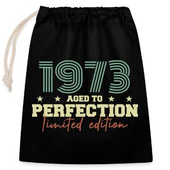 1973 - Closable cotton gift bag (25x30cm) - black - Front