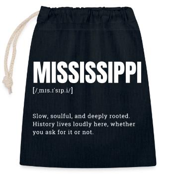 Mississippi Bold Monochrome Logo - Closable cotton gift bag (25x30cm) - navy - Front