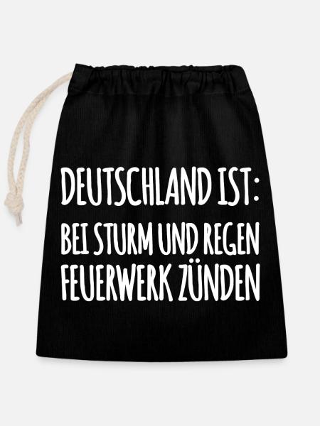 Lustiger Silvester Spruch - Verschließbarer Geschenkbeutel aus Baumwolle (25x30cm) - Schwarz
