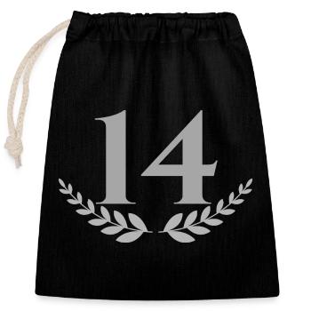 14 - Sac cadeau en coton avec cordon (25 x 30 cm) - noir - Devant