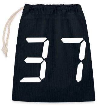 digitale_zahl_37- - Closable cotton gift bag (25x30cm) - navy - Front
