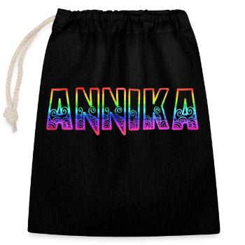 annika rs regenbogen - Verschließbarer Geschenkbeutel aus Baumwolle (25x30cm) - Schwarz - Vorne