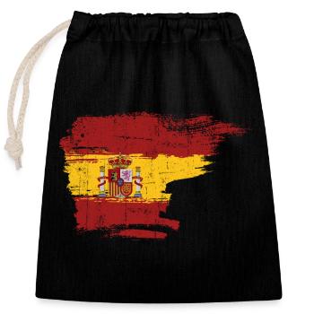 Pinselstrichwappen der spanischen Flagge - Verschließbarer Geschenkbeutel aus Baumwolle (25x30cm) - Schwarz - Vorne